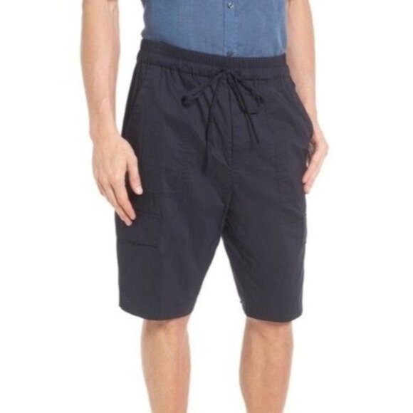 VINCE Drawstring Utility Cotton Blend Shorts in Coastal Blue NWT - Picture 1 of 5